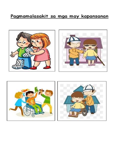 pagtulong sa may kapansanan clipart|Pagmamalasakit at Pag.